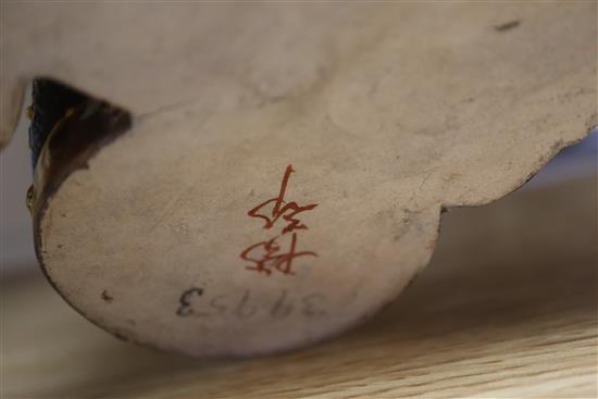 A Satsuma pottery group of two boys drumming, height 28cm